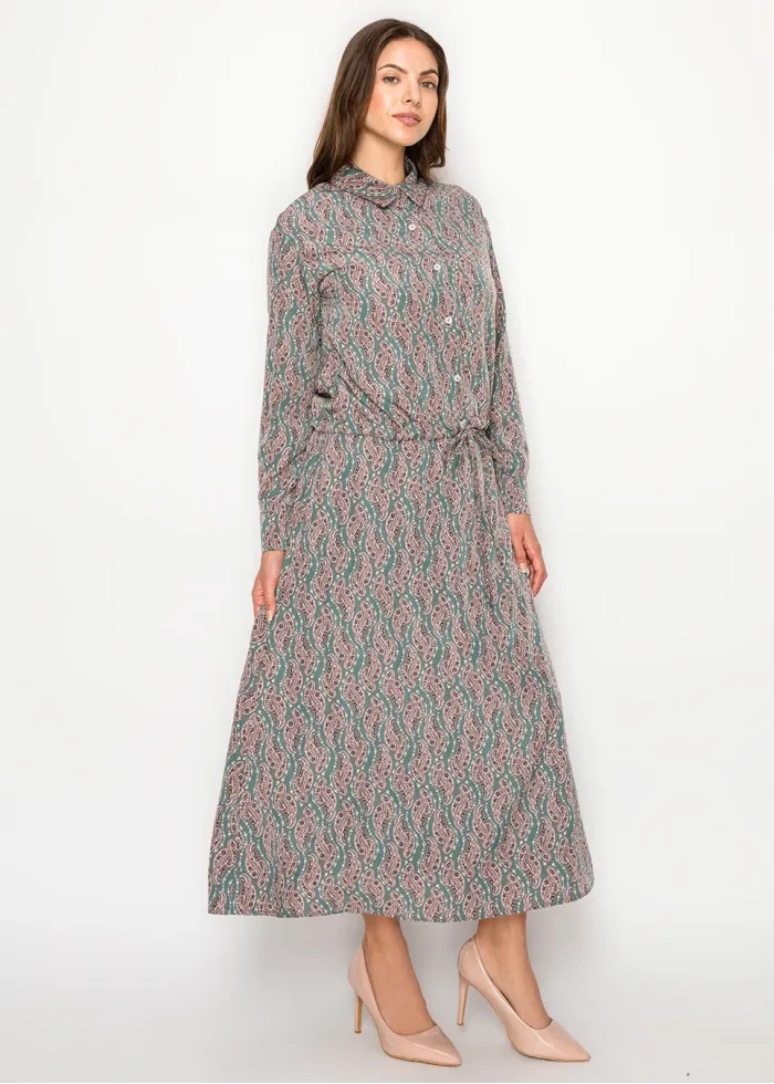 Sage and Rose Paisley Blouse and Skirt Set