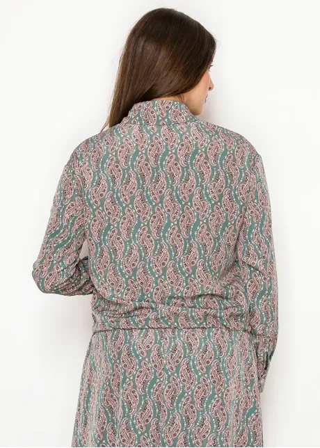 Paisley Print Blouse in Sage and Rose