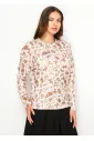 Rust Floral Cotton Blend Long Sleeve Tee