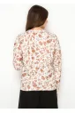 Rust Floral Cotton Blend Long Sleeve Tee