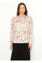Rust Floral Cotton Blend Long Sleeve Tee