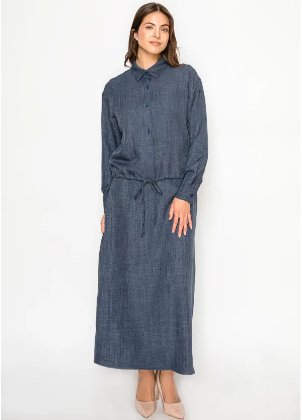 Navy Two-Piece Set with Structured Waist