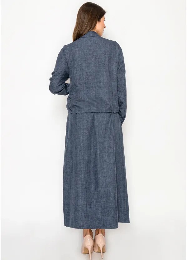 Navy Two-Piece Set with Structured Waist