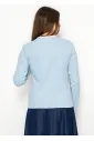 Blue Long Sleeve T-Shirt with Gold Detail