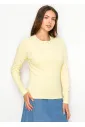 Pale Yellow Long Sleeve Henley Top