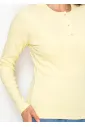 Pale Yellow Long Sleeve Henley Top