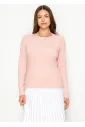 Blush Pink Ribbed Long Sleeve Henley Tee