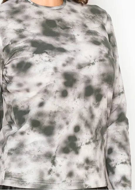 Abstract Black Long Sleeve Cotton T-Shirt