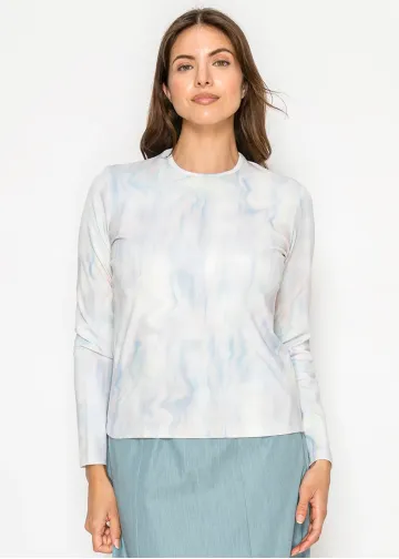 Blue Marble Long Sleeve Cotton T-Shirt