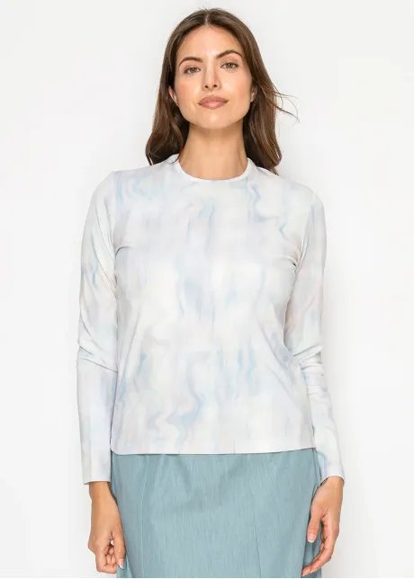Blue Marble Long Sleeve Cotton T-Shirt