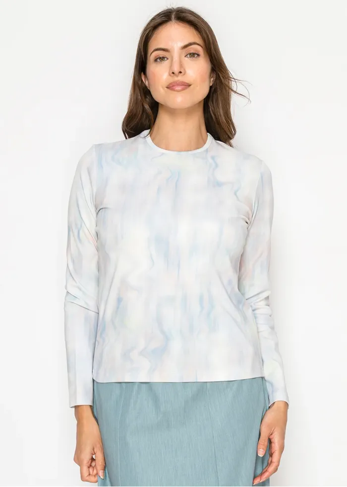 Blue Marble Long Sleeve Cotton T-Shirt