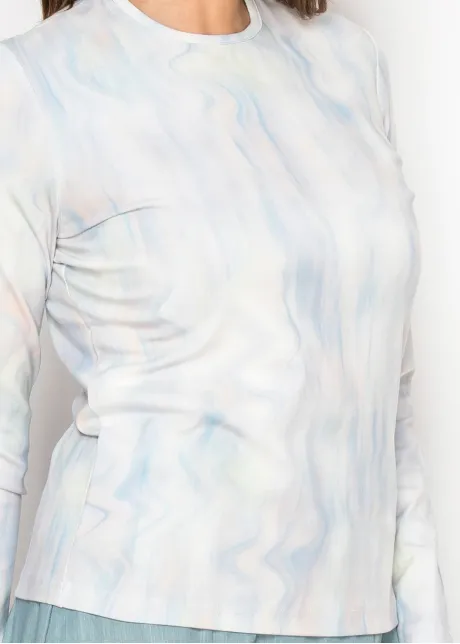 Blue Marble Long Sleeve Cotton T-Shirt