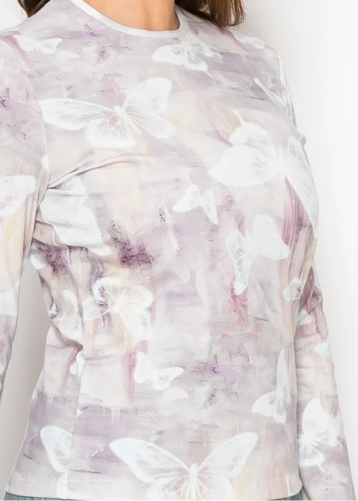 Purple Butterfly Long Sleeve Tee