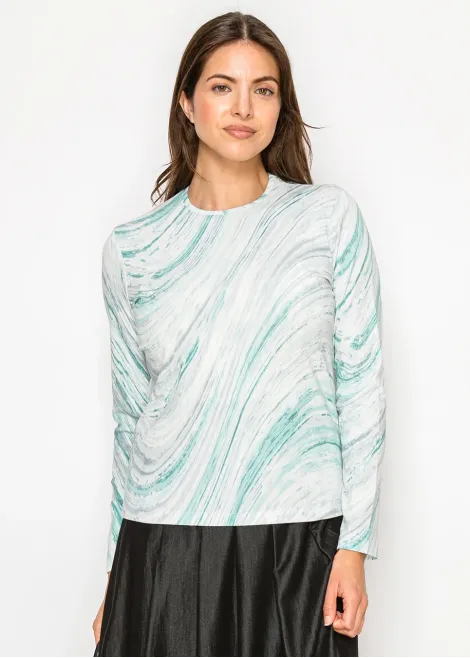 Turquoise Marble Long Sleeve Tee