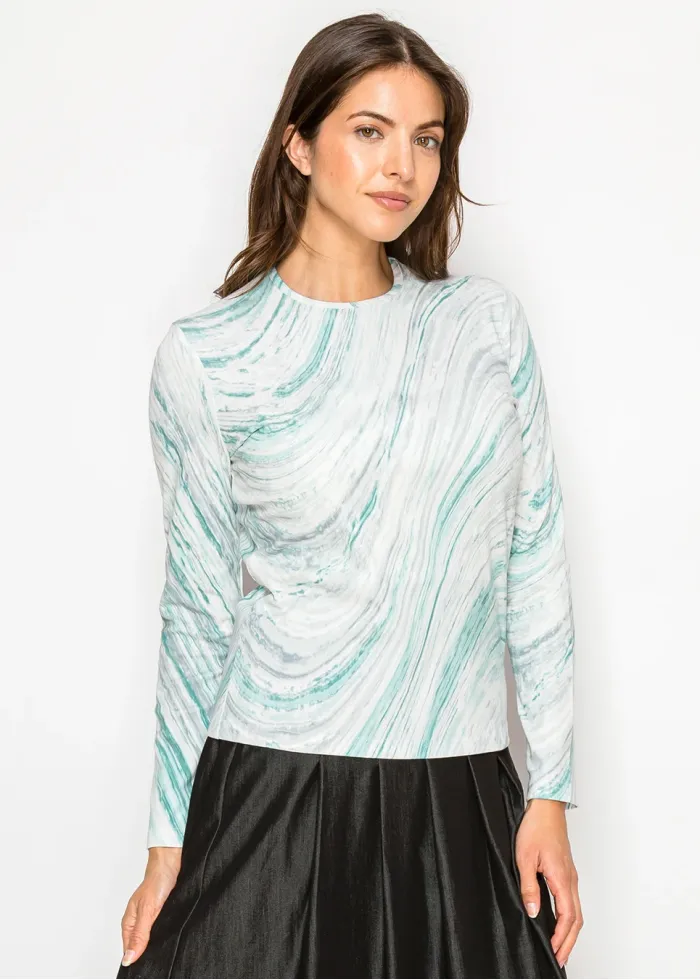 Turquoise Marble Long Sleeve Tee