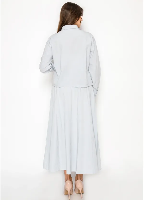 Light Blue Button-Front Matching Set