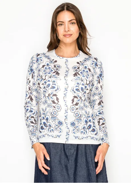 Long-Sleeve Tee with Allover Floral Print