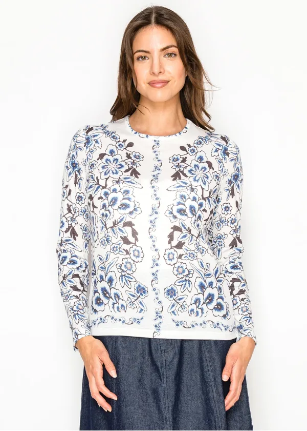 Long-Sleeve Tee with Allover Floral Print