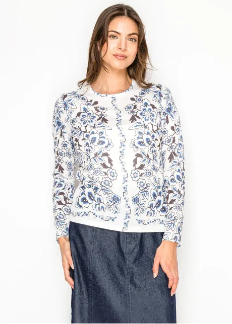 Long-Sleeve Tee with Allover Floral Print