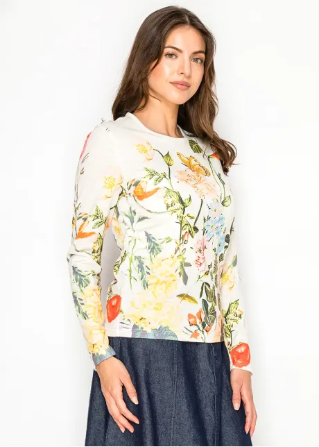 Multicolor Floral Print Long-Sleeve Tee