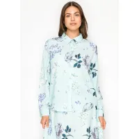 Light Blue Floral Collared Blouse