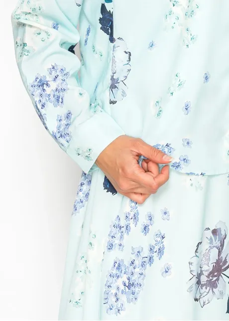 Light Blue Floral Collared Blouse