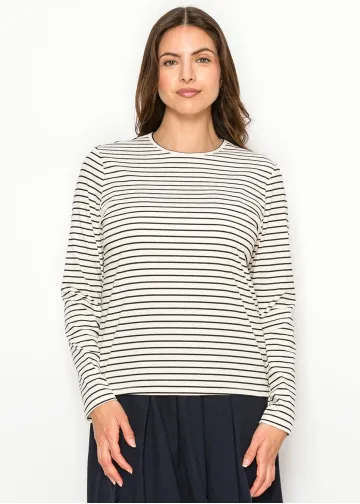 Black & Ivory Stripe Long Sleeve Tee