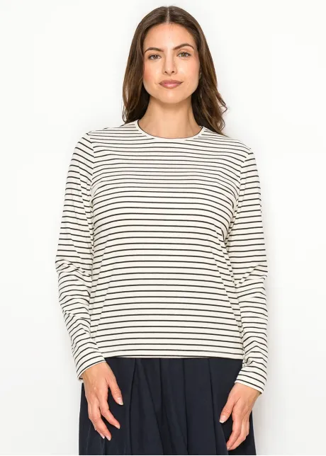 Black & Ivory Stripe Long Sleeve Tee