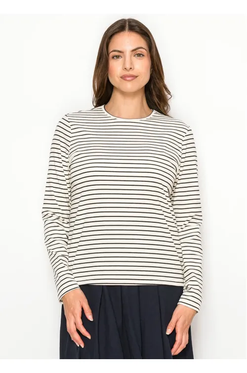 Black & Ivory Stripe Long Sleeve Tee