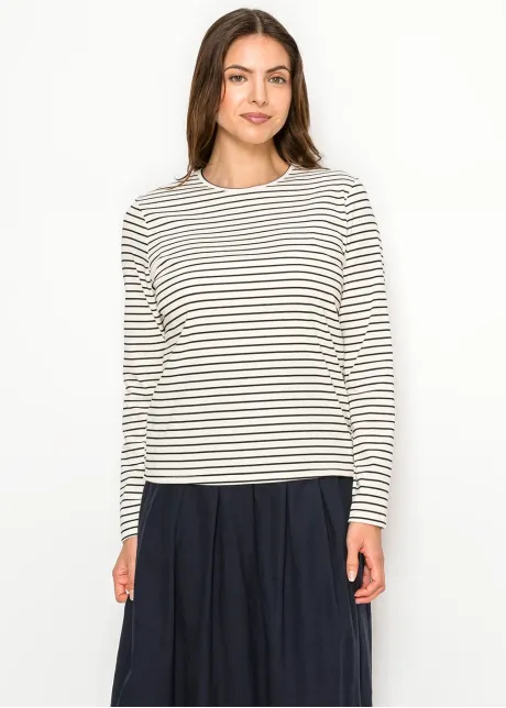 Black & Ivory Stripe Long Sleeve Tee