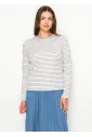 Soft Blue Striped Modest Long Sleeve Tee