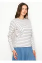 Soft Blue Striped Modest Long Sleeve Tee