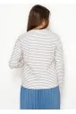 Soft Blue Striped Modest Long Sleeve Tee