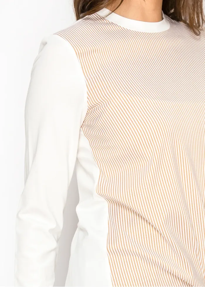 Long Sleeve Stripe Tie Front Tee