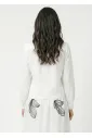 White Blouse with Black Floral Embroidery