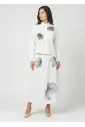 White Blouse with Black Floral Embroidery