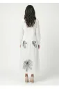 White Blouse with Black Floral Embroidery