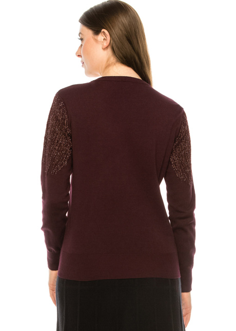 Burgundy Glitter Fringe Top