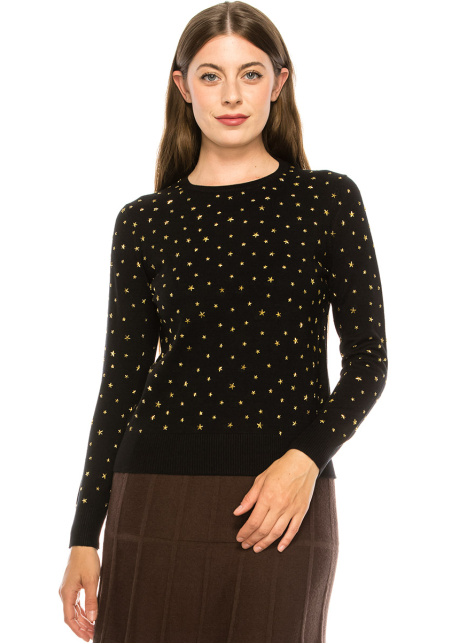 Black and Gold Star Top