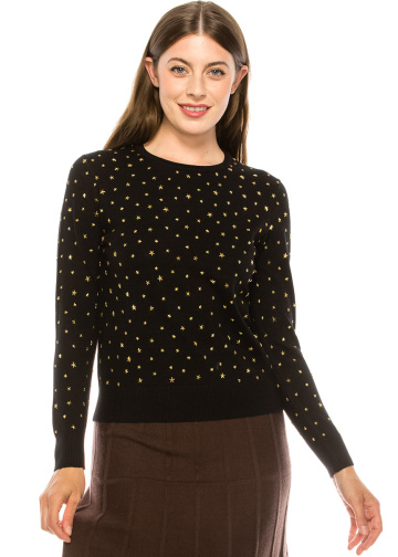 Black and Gold Star Top