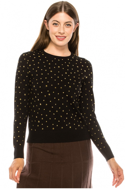 Black and Gold Star Top