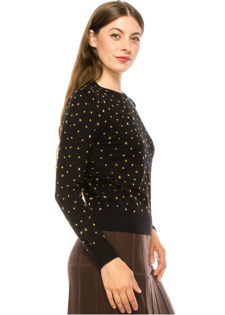 Black and Gold Star Top