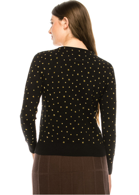 Black and Gold Star Top