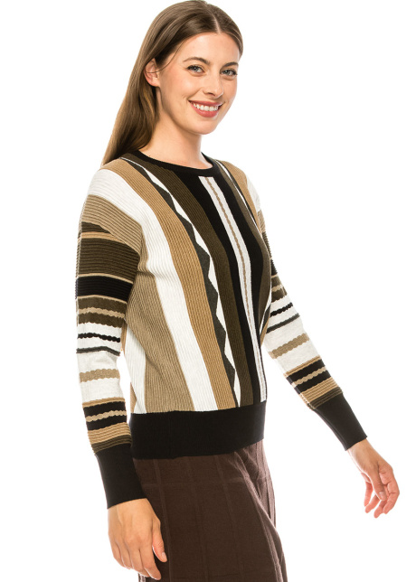 Earth Tone Pattern Knit Sweater