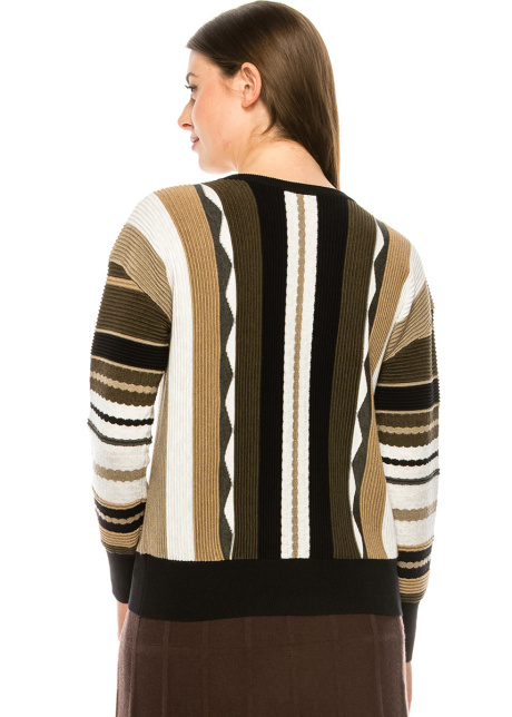 Earth Tone Pattern Knit Sweater