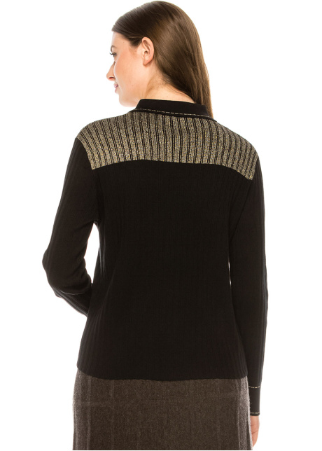 Black and Gold Collared Shirt