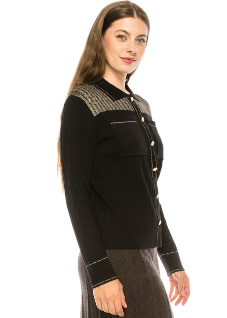 Black and Gold Collared Shirt