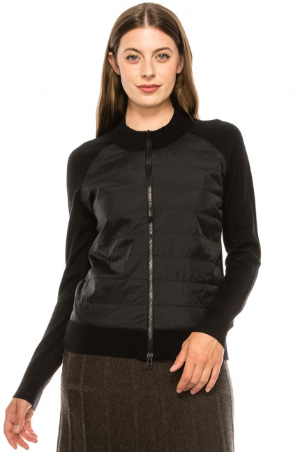 Black Zip Up Puffer Jacket