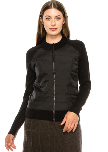 Black Zip Up Puffer Jacket