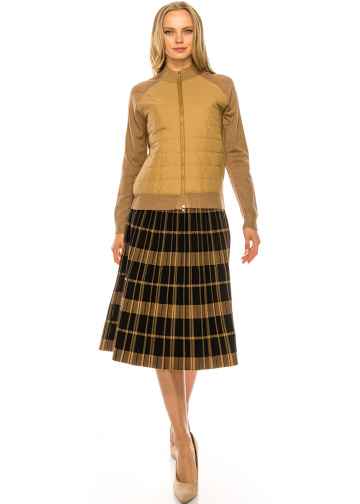 Camel Zip Up Puffer Jacket